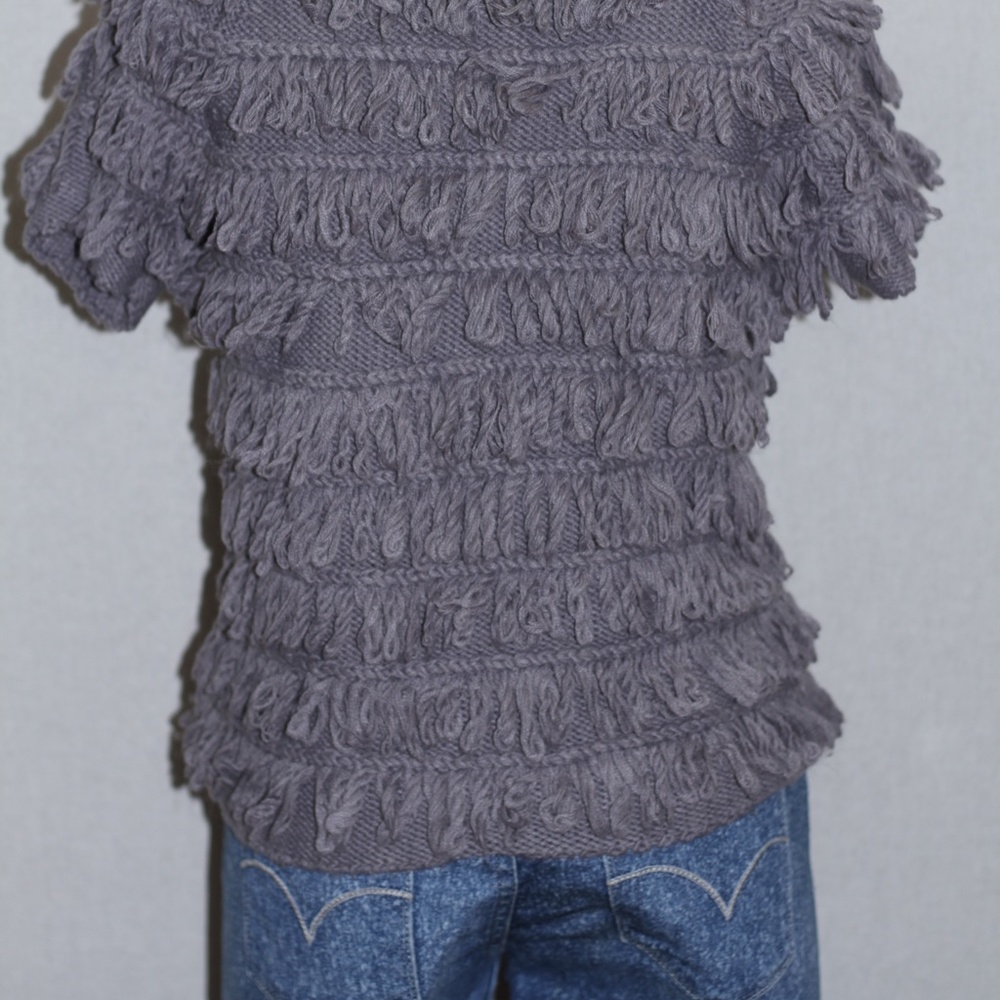 Grey Fringed Sweater - Picture 11 of 11